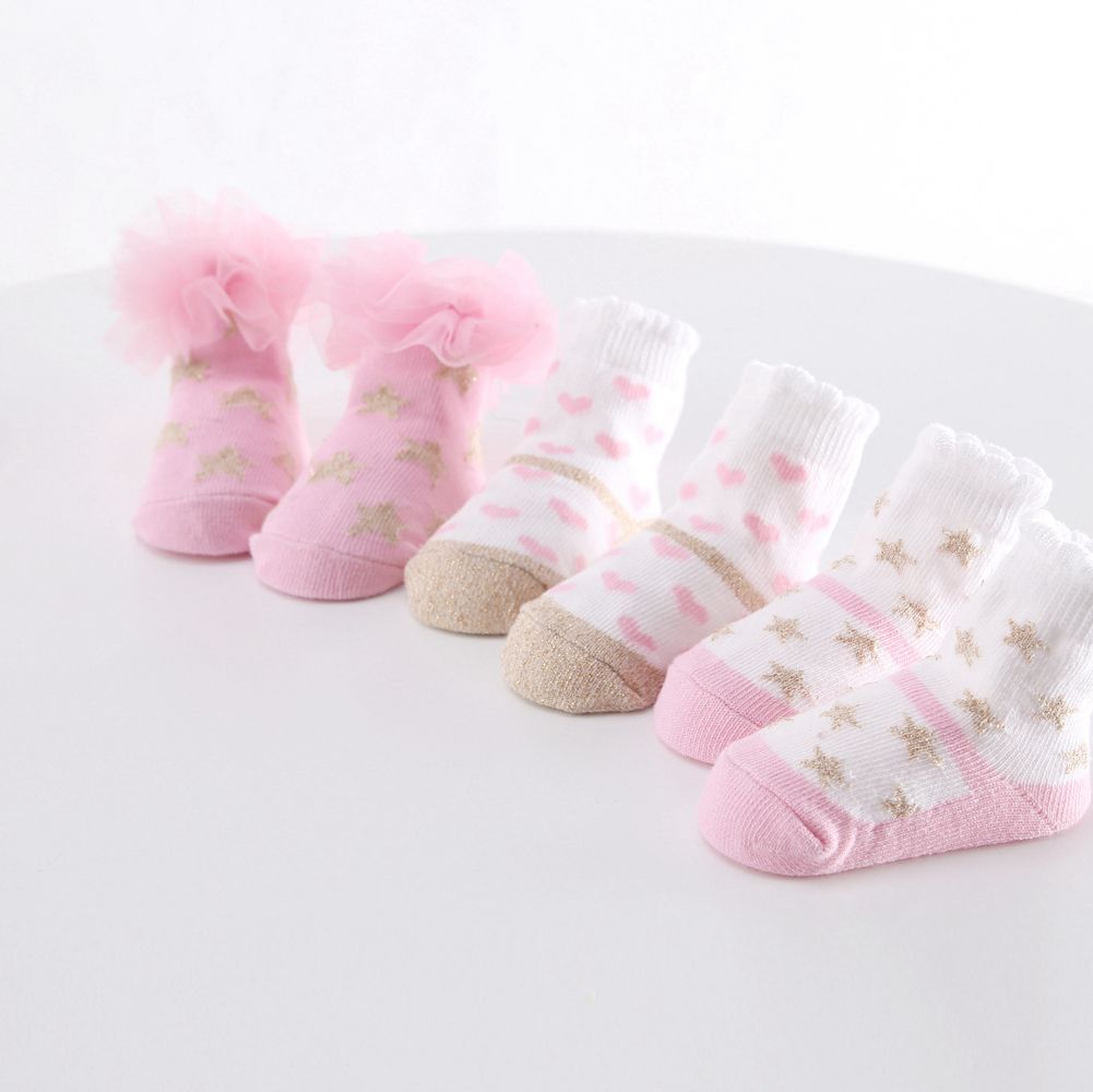 Baby Girls Socks Princess Cute Cotton Newborn Socks 3pcs