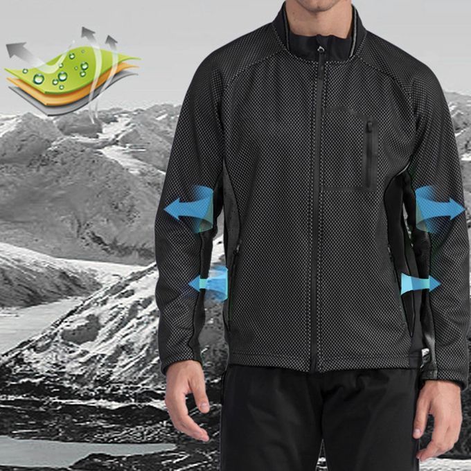 Cycling Jacket Bicycle Breathable Softshell Fleece Lining XL