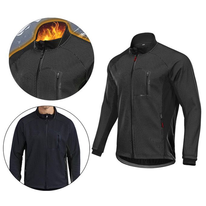 Cycling Jacket Bicycle Breathable Softshell Fleece Lining XL