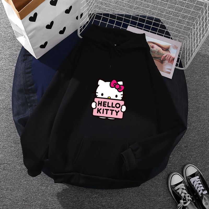 Cartoon Sanrio Hello-Kitty Cute Women Hoodie Korean Girls