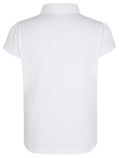 Girls White Ruffle School Polo Shirt 2 Pack, White