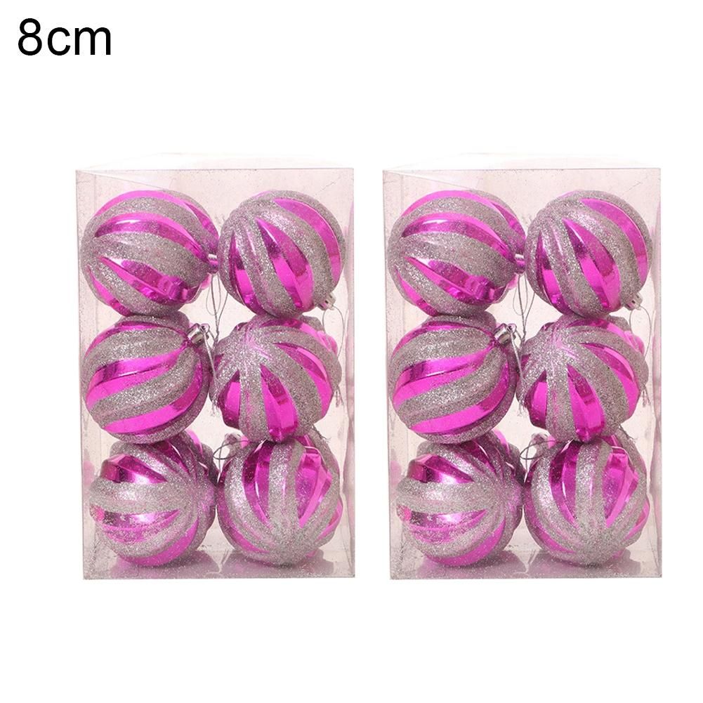 12Pcs Christmas Baubles Ball Party Wedding Tree-Rose Red