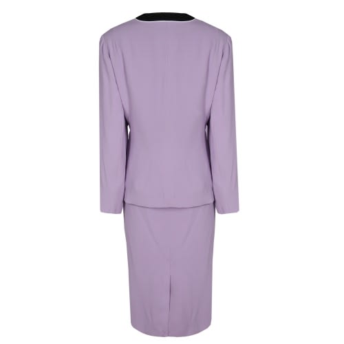 Ladies Plain Patterned 3-piece Skirt Suit- Lilac & Black - Lss-4907