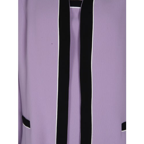 Ladies Plain Patterned 3-piece Skirt Suit- Lilac & Black - Lss-4907