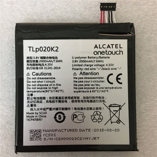 Replacement Battery For Alcatel One Touch 6039h 6039y 6039k   Tlp020k2
