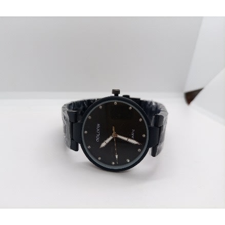 Classic Unisex Black Steel Watch - Black Face
