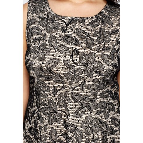 Plus Size Floral Lace Print Skater Dress