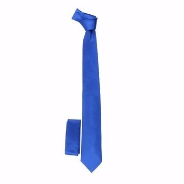 Long Tie and Pocket Square - Royal Blue