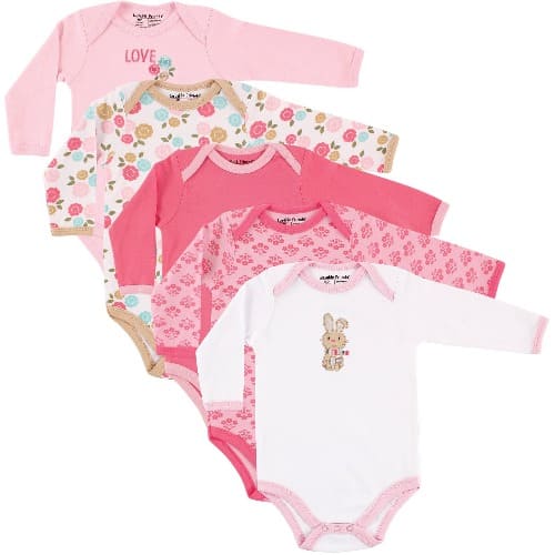 Baby Unisex Long Sleeve Bodysuits - Pack Of 5