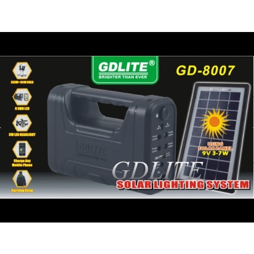 Gdlite Solar Power Led Lamp Lighting System With USB Power Bank & Head Lamp