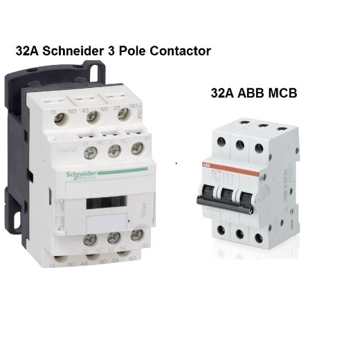 32A Contactor with 32A ABB MCB Circuit Breaker