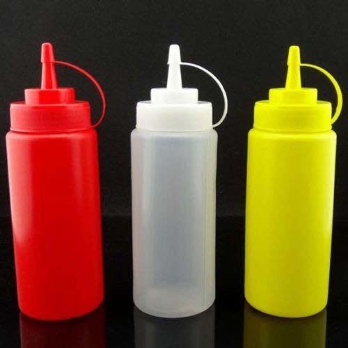 3 Set Of Plastic Squeeze Bottle Condiment Dispenser Set - 600ml