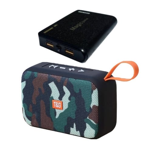 Bluetooth 3D Stereo Big Speaker With MP3-FM Plus Free Power Bank