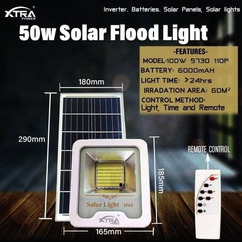Xtrapower Solar Flood Light- 50w
