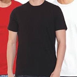 3 In 1 Plain Unisex T-shirts Red - Black And White