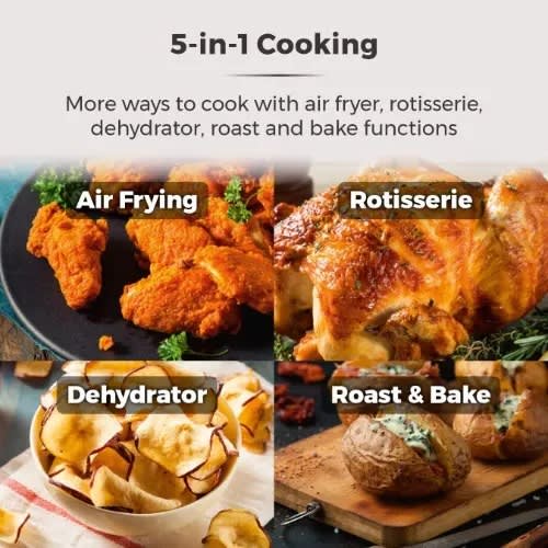 T17039 Vortx 5-in-1 Digital Air Fryer Oven With Rapid Air Circulation -2000W