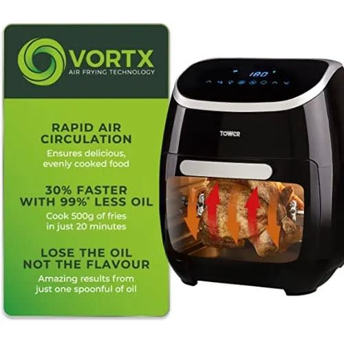 T17039 Vortx 5-in-1 Digital Air Fryer Oven With Rapid Air Circulation -2000W