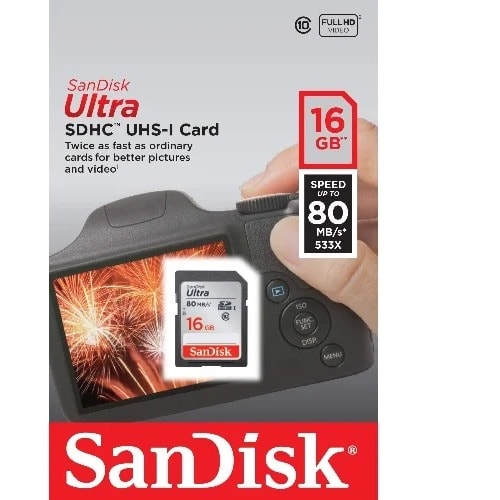 Ultra 16GB Sdxc Memory Card C10 80mb/s