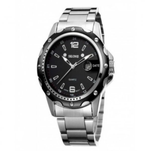 Alloy Steel Luxury Fashionable Quartz Watch - Black