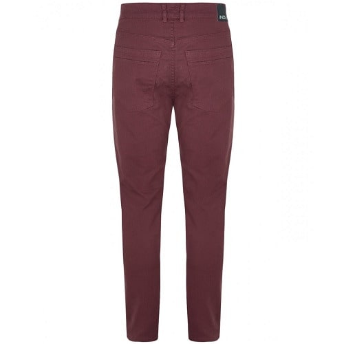 Men's Skinny Fitted Twill Jean - Burgundy