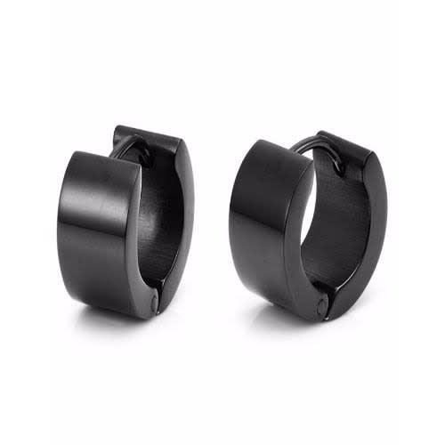 Stainless Steel Men's Earrings - Black