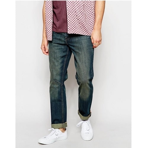 Non-stretch Heavy Wash Denim Jeans