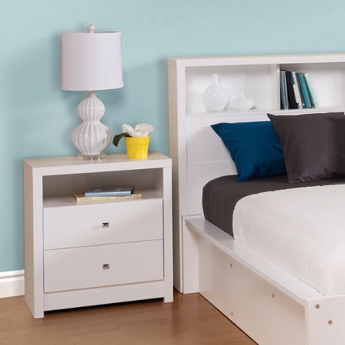 Pure Nolita Tall 2-drawer Nightstand - White