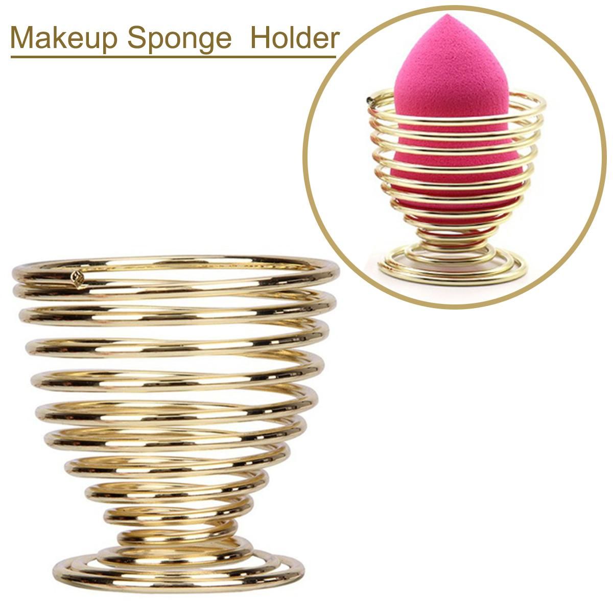 1pcs Beauty Makeup Sponge Blender Holder Drying Rack Stand, Makeup Sponges Stand, Powder Puff Sponge Support Display Stand,Makeup Organizer gold