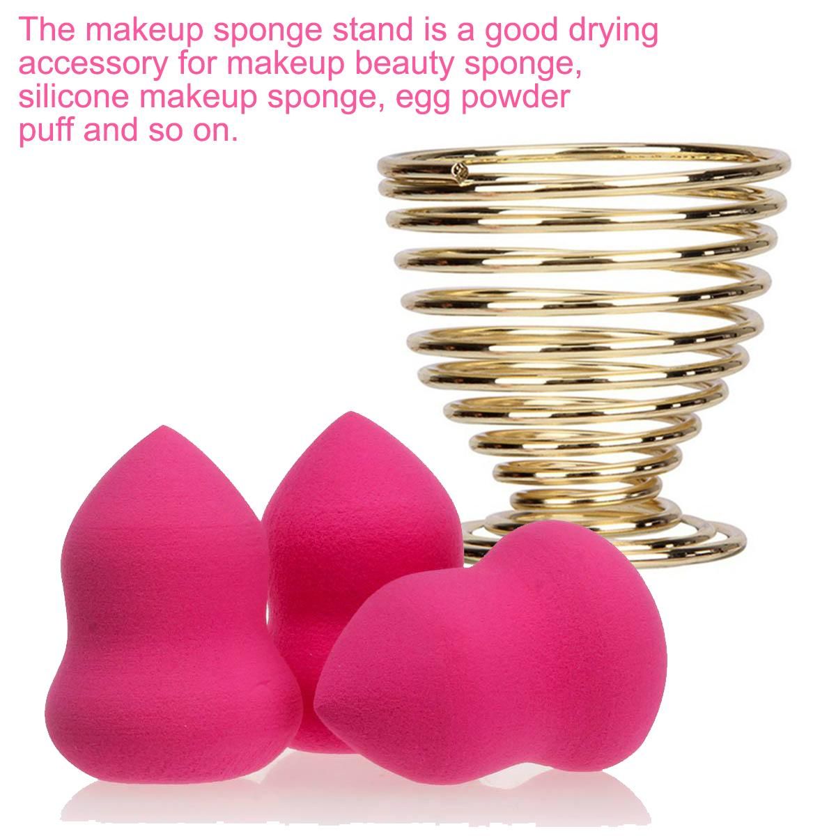1pcs Beauty Makeup Sponge Blender Holder Drying Rack Stand, Makeup Sponges Stand, Powder Puff Sponge Support Display Stand,Makeup Organizer gold