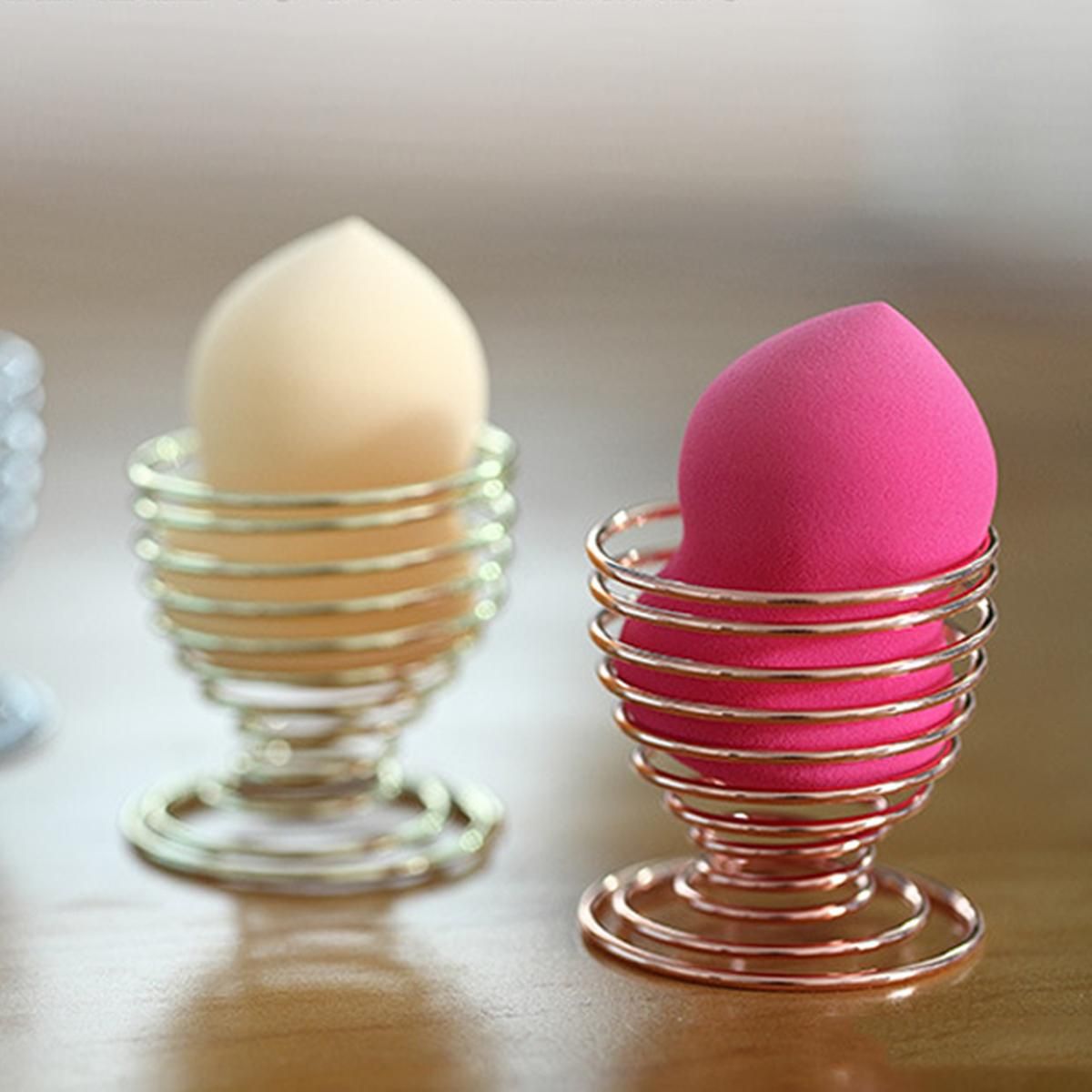 1pcs Beauty Makeup Sponge Blender Holder Drying Rack Stand, Makeup Sponges Stand, Powder Puff Sponge Support Display Stand,Makeup Organizer gold
