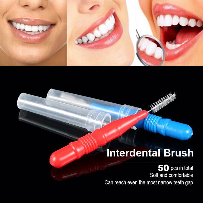 50pcs Interdental Brush Floss Head Tooth Pick Tool Between-