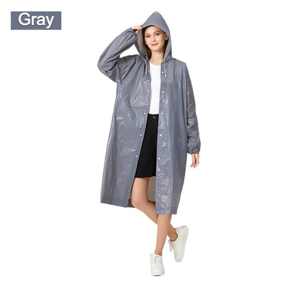 Adult Thickening Waterproof Clothing Eva Raincoat Unisex Rainwear Reusable Grey