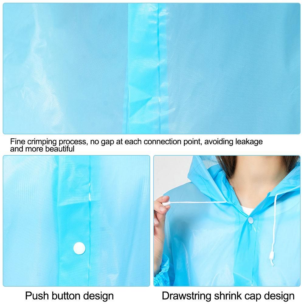 Adult Thickening Waterproof Clothing Eva Raincoat Unisex Rainwear Reusable Grey