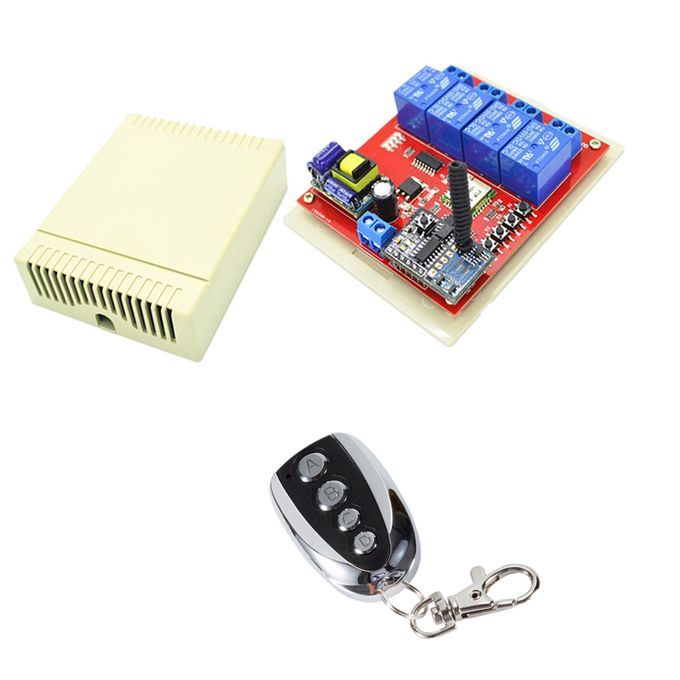 4 Channel Wireless Fixed Code 220v Remote Control Switch Electrical