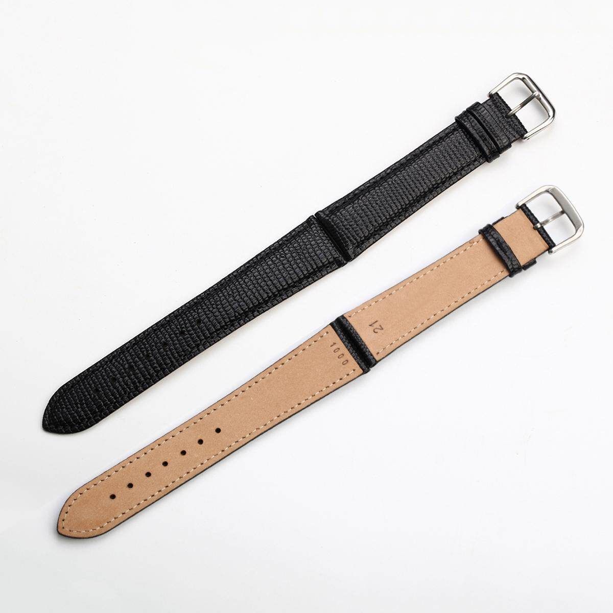 Leather Watch Strap Lizard For Museum Series Men And Women # 21mm 21mm Black