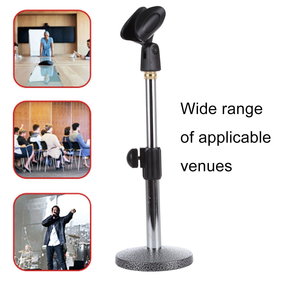 Adjustable Microphone Desk Stand, Height: 12.5-25.5cm
