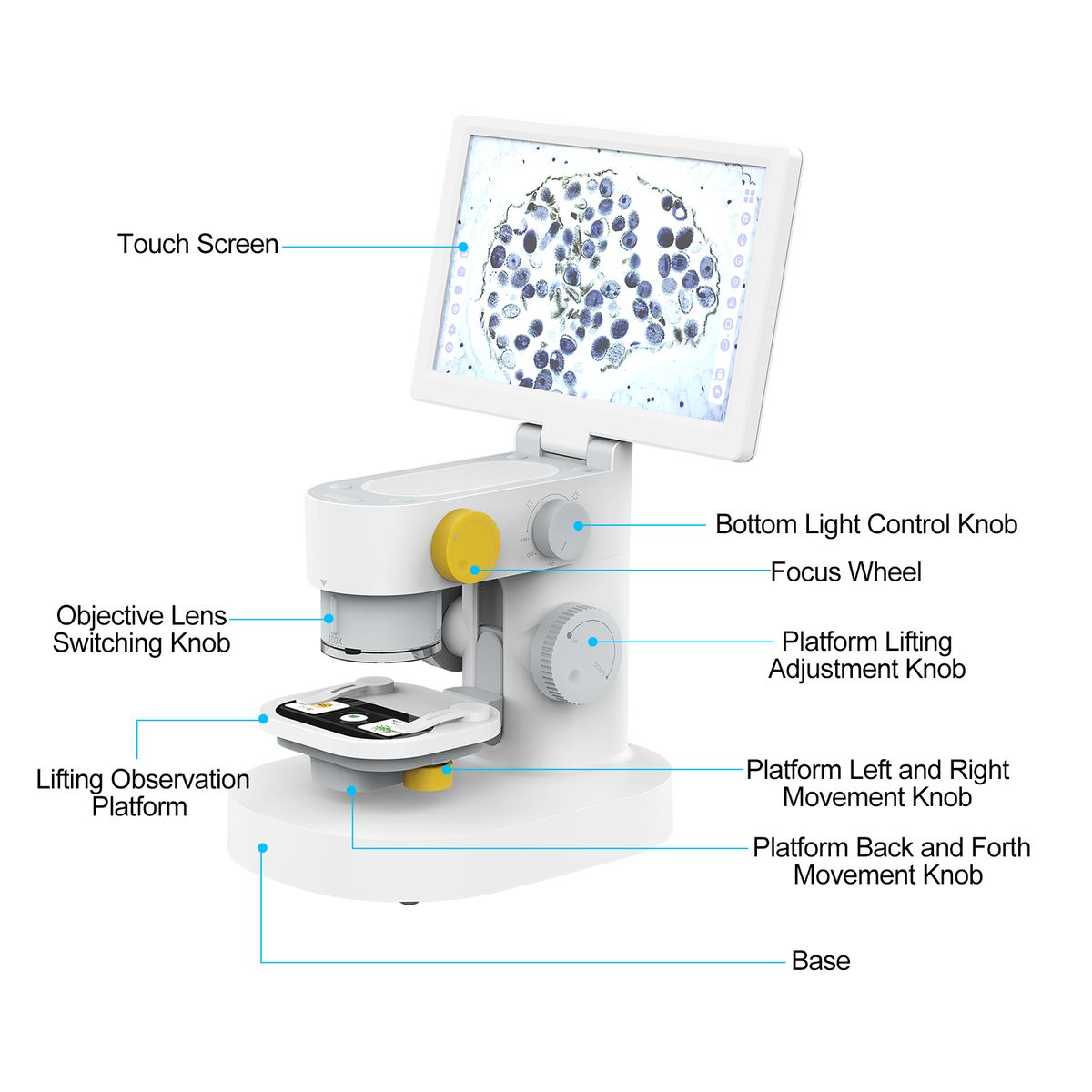 Rechargeable Intelligent Microscope 1200X Optical