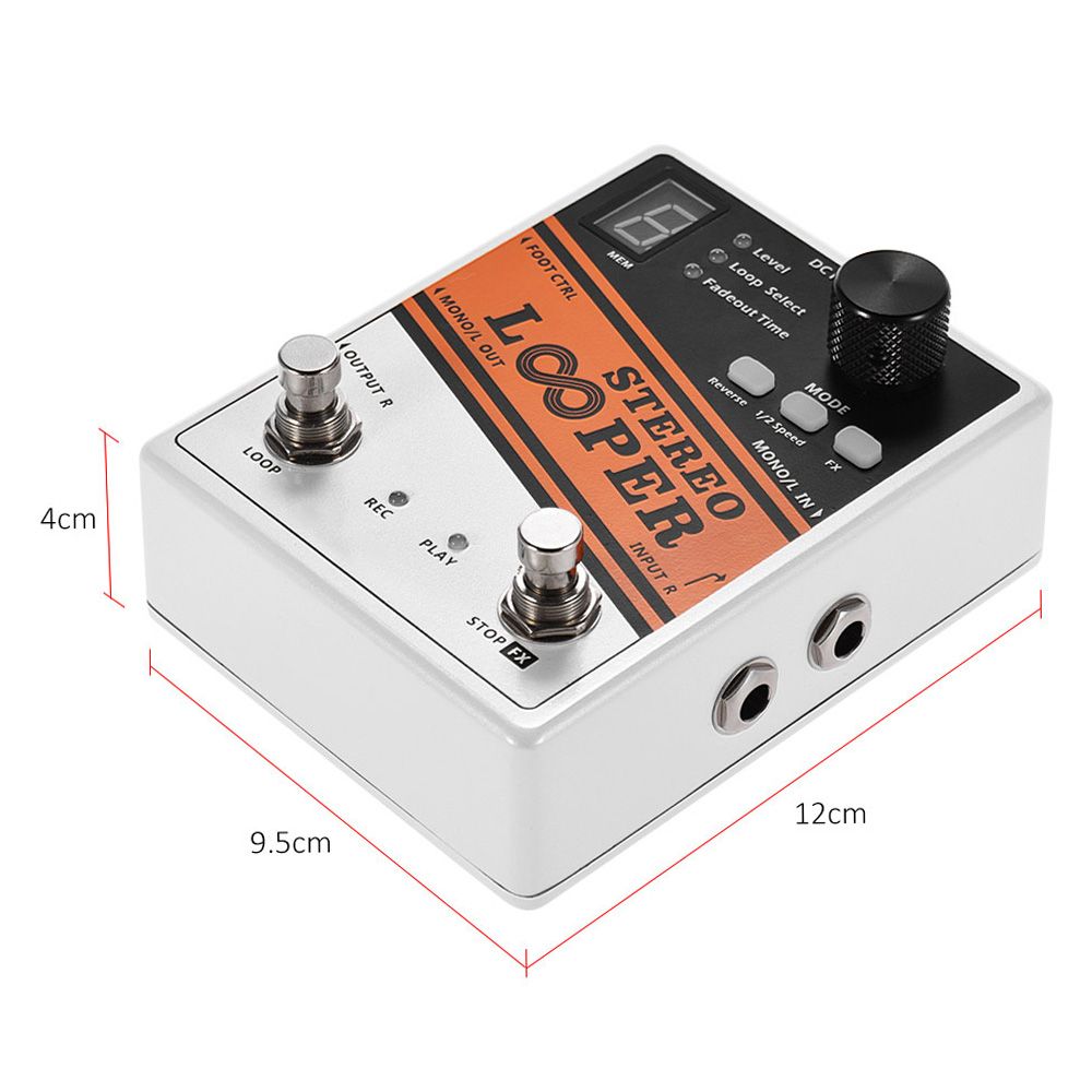 STEREO LOOPER Loop Record Guitar Effect Pedal 10