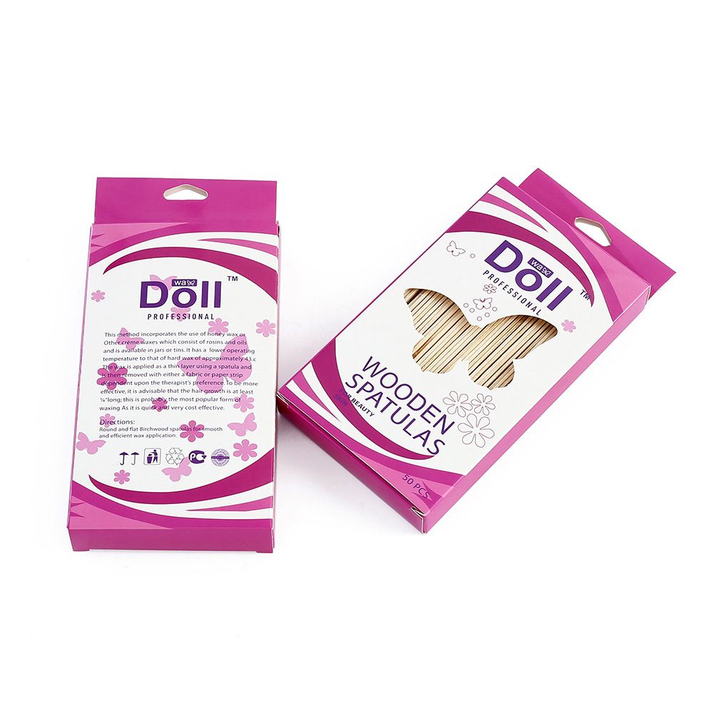 50 Count Wax Stick Wood Waxing Sticks Spatulas Applicators
