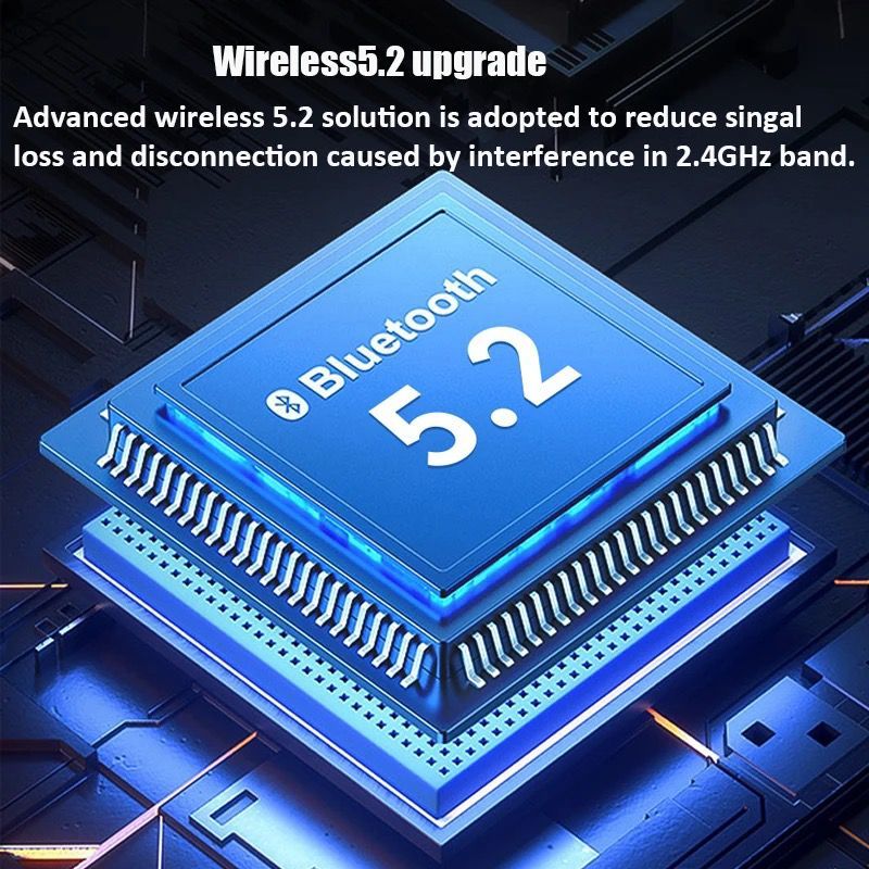 Bluetooth 5.2 Wireless Headset 9D Stereo HiFi Audio Sound