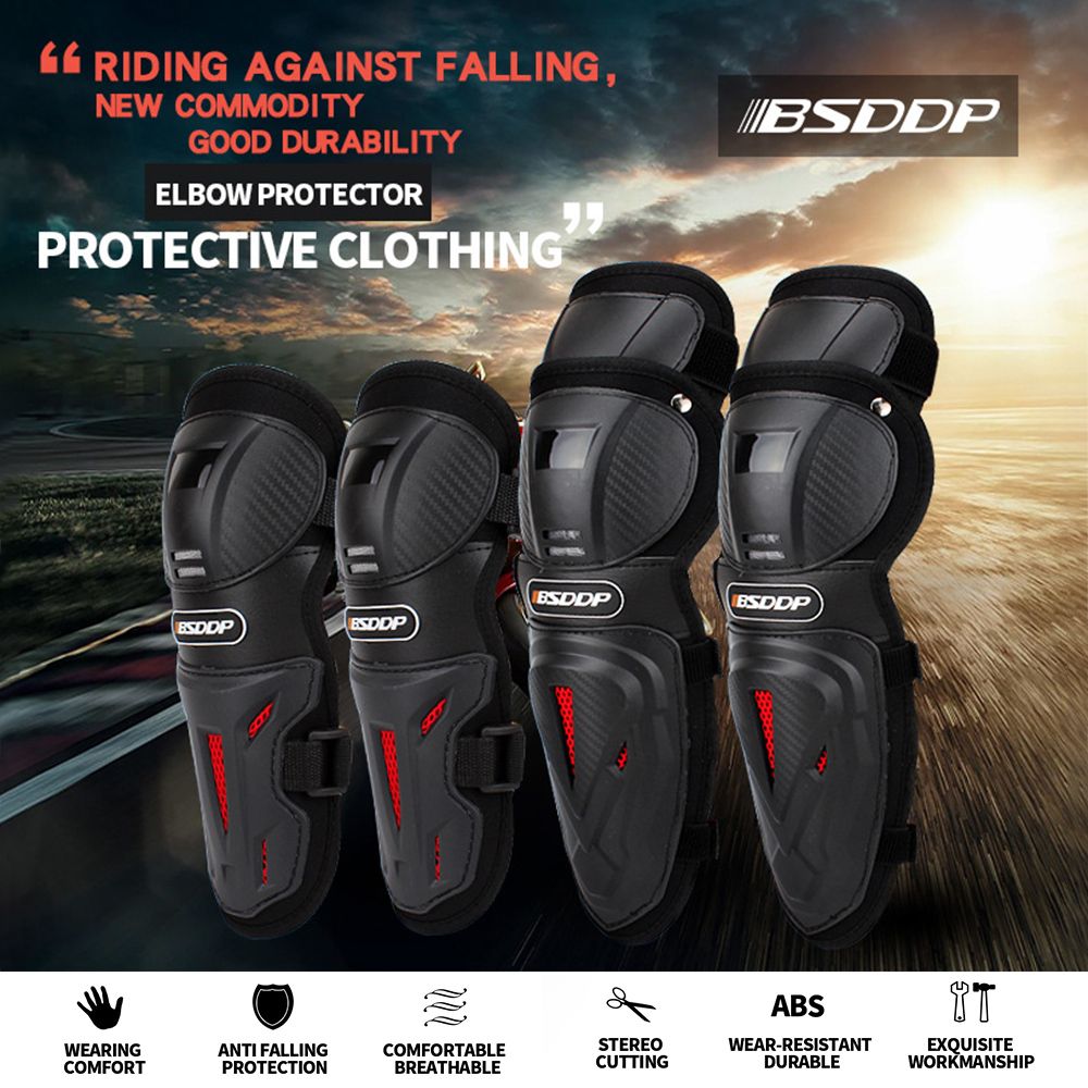 4Pcs Adult Knee Pads Elbow Pads Adjustable Knee Cap Pads