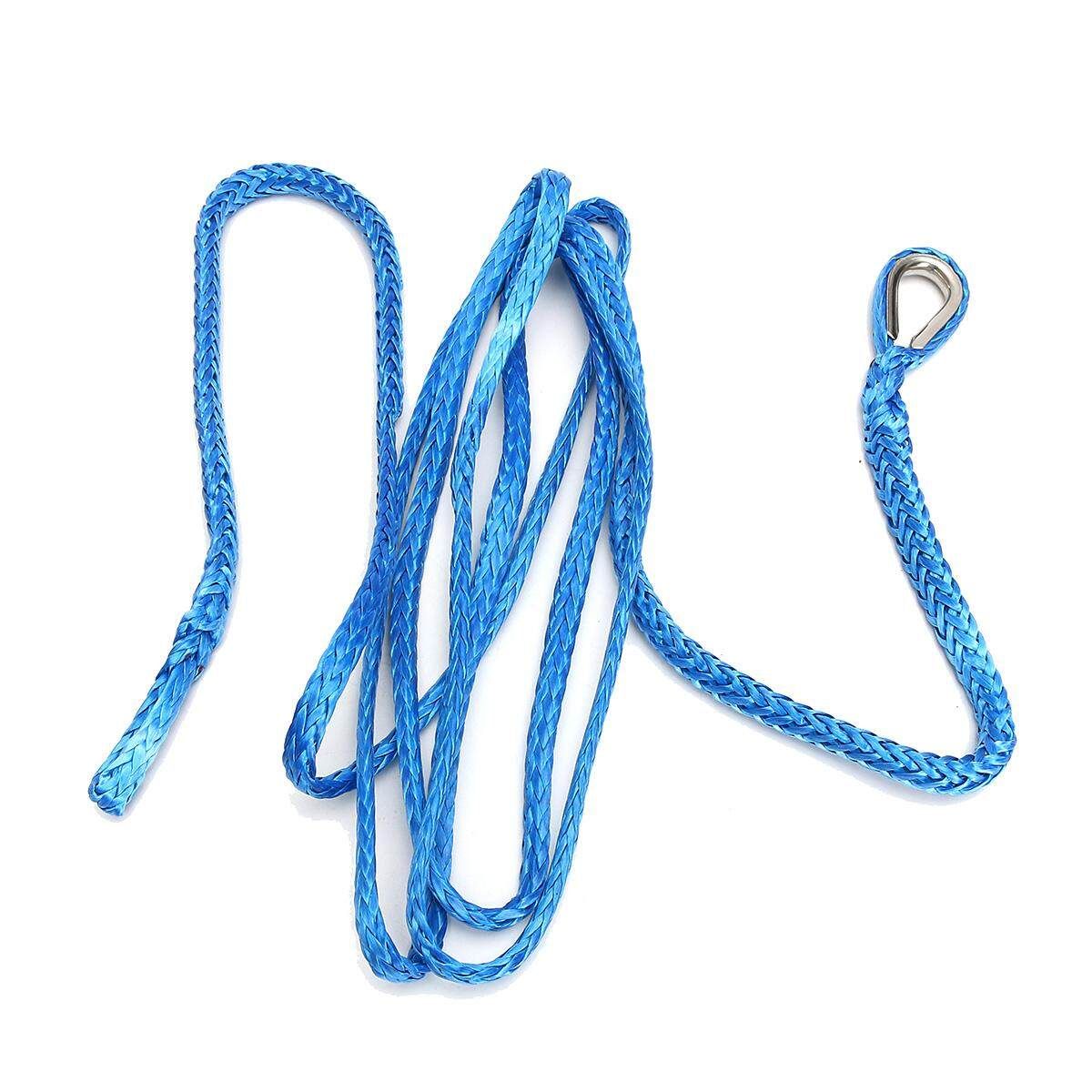 2pcs 1/4" X 10' BLUE Synthetic Winch Line AmSteel-Blue Rope 7,700+ LBs For PLOW 24V