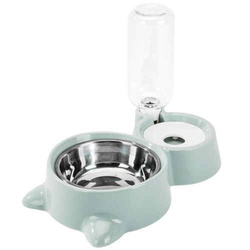 Pet Bowl Automatic Feeder Dog Cat Food Bowl With Water Dispenser Double Bowl Drinking Not Wet Mouth Stainless Steel Pet Supplies