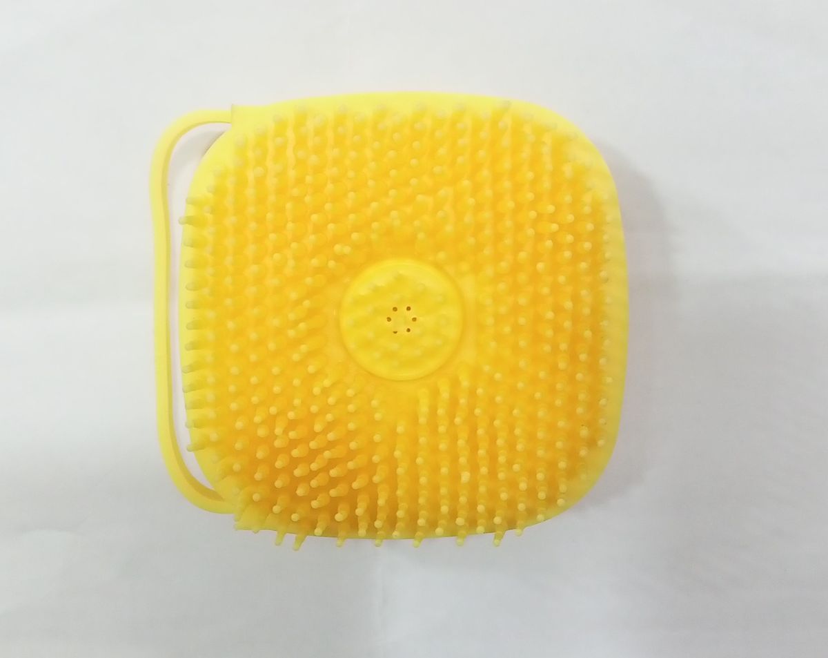 Silicone Body Sponge With Soap Dispenser - Yellow