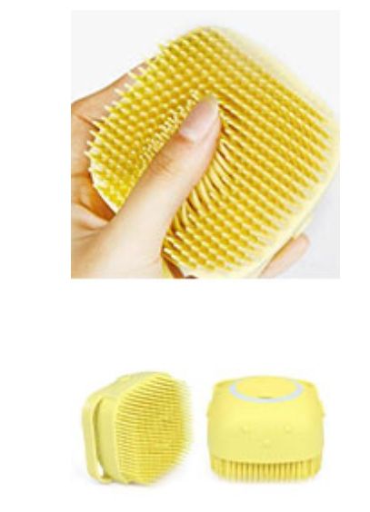 Silicone Body Sponge With Soap Dispenser - Yellow