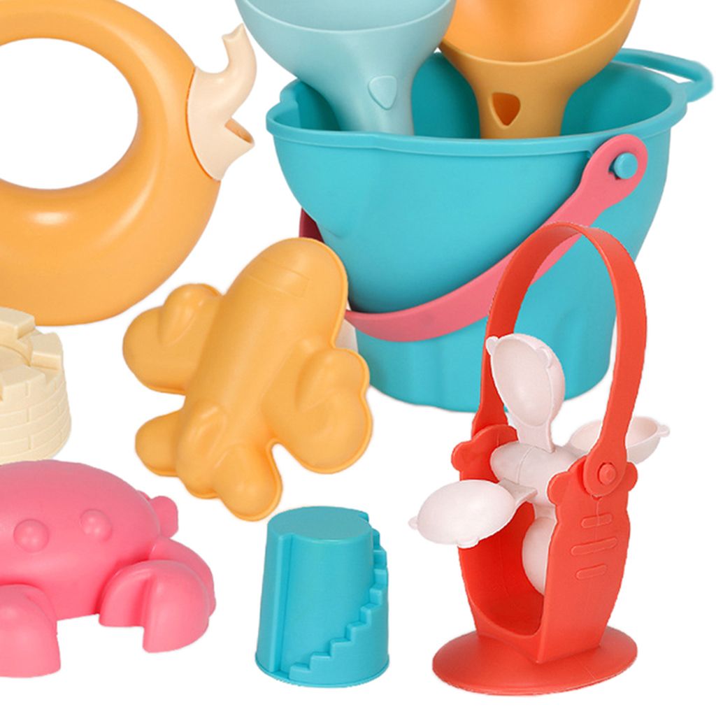 Kids Beach Toys Sandbox Toys Kit Play Sand Water Bucket Rake 9pcs