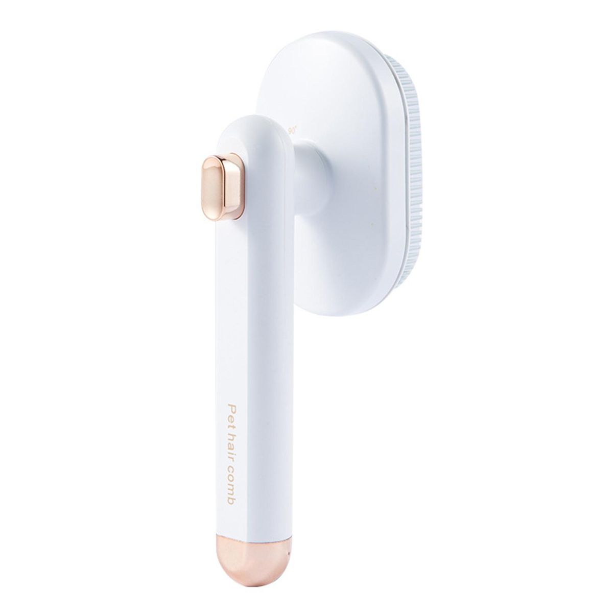Dog Comb Press Button Pet Massage Brush White