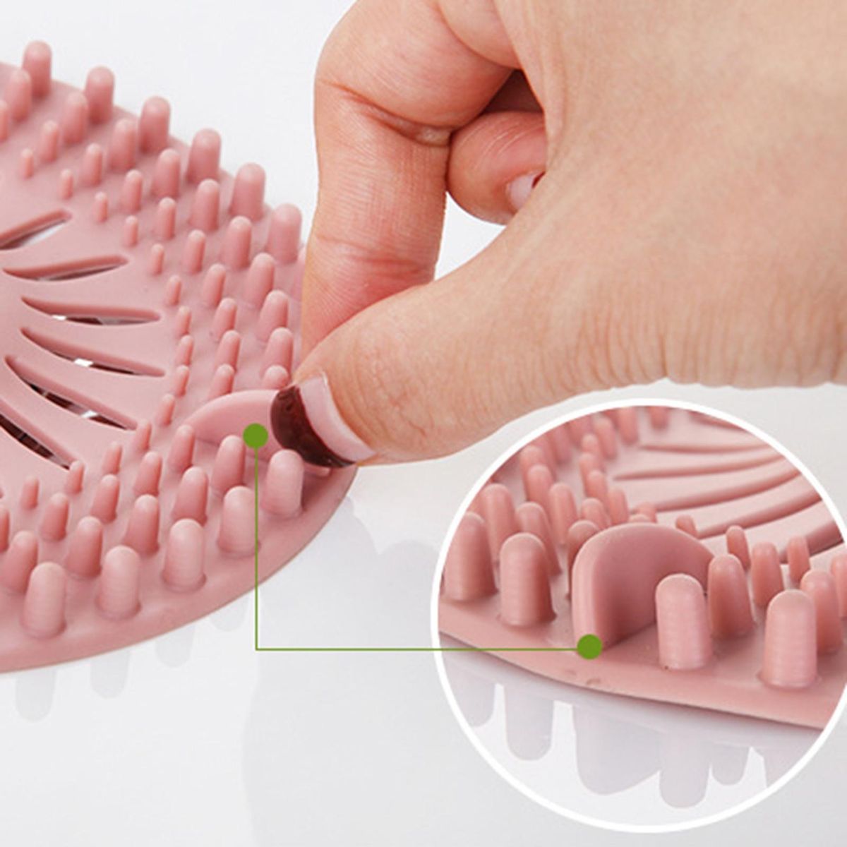 5Pcs Drain Hair Catcher Bathroom Floor Drain Deodorant Mat Hair Trap Filter Pink