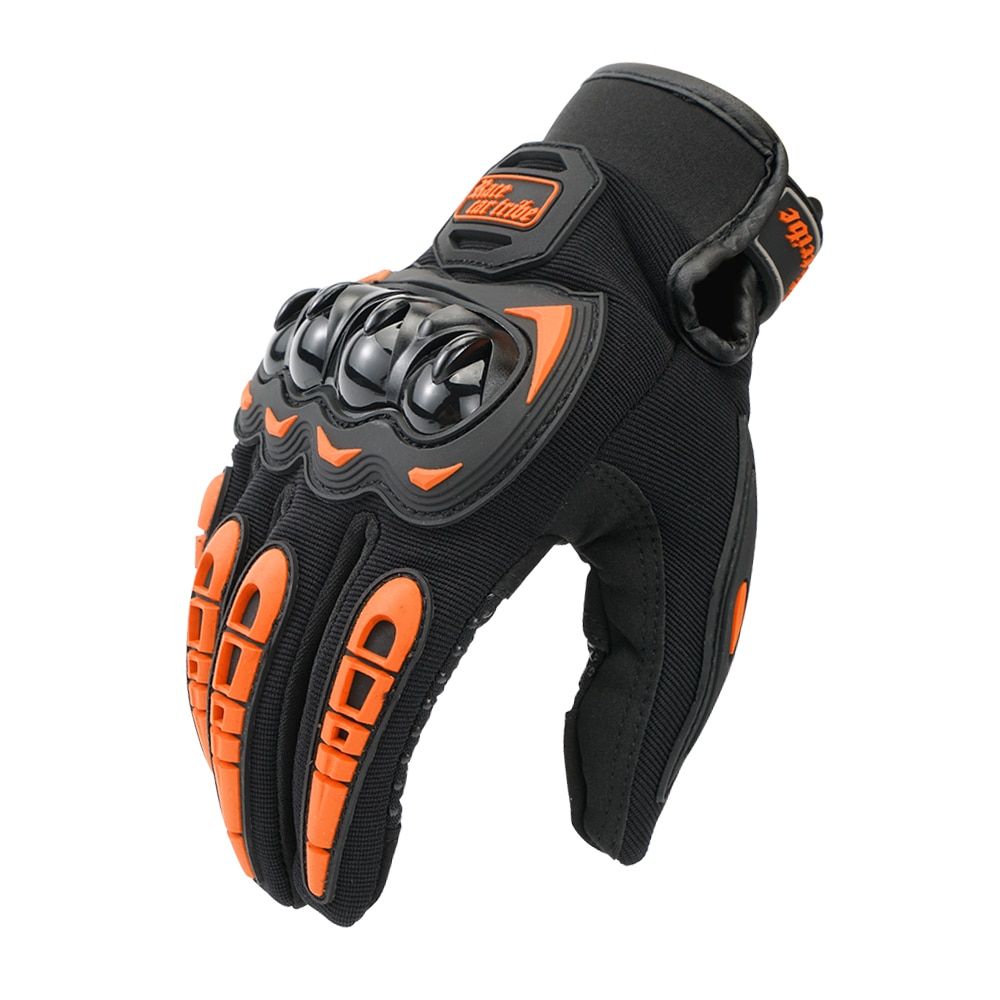 Glove Motorcycle Men Guantes Moto Gant Touch Screen Breathable Powered Motorbike Racing Riding Bicycle Protective Gloves Summer Orange