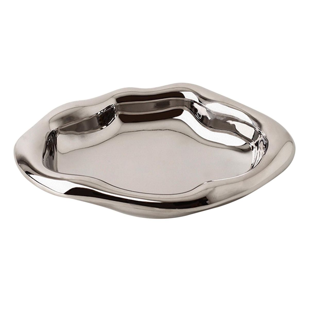 Modern Ceramic Silver Plated Plate Desktop Decoration